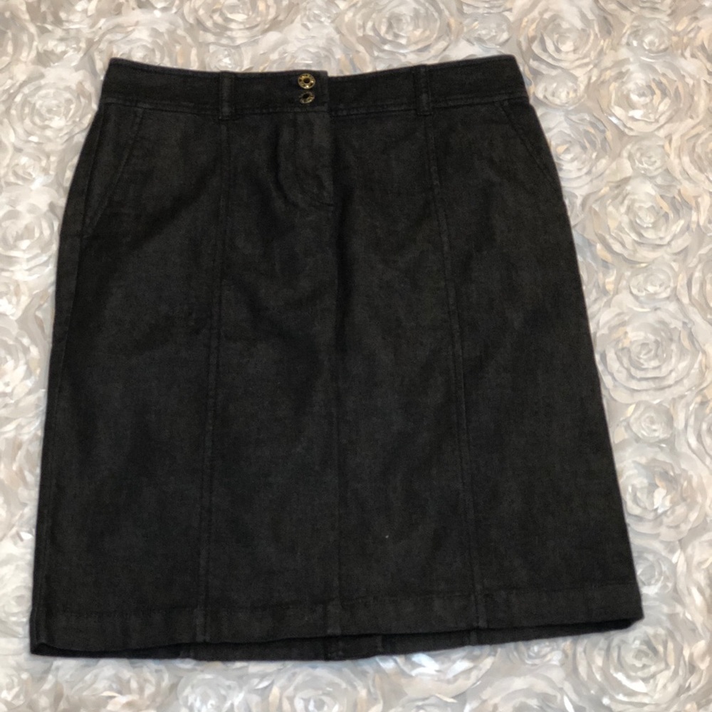 New Talbots Petite Black Denim Skirt Size 2P